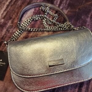 BRAND NEW Kate Spade Silver Leather Krista Bag